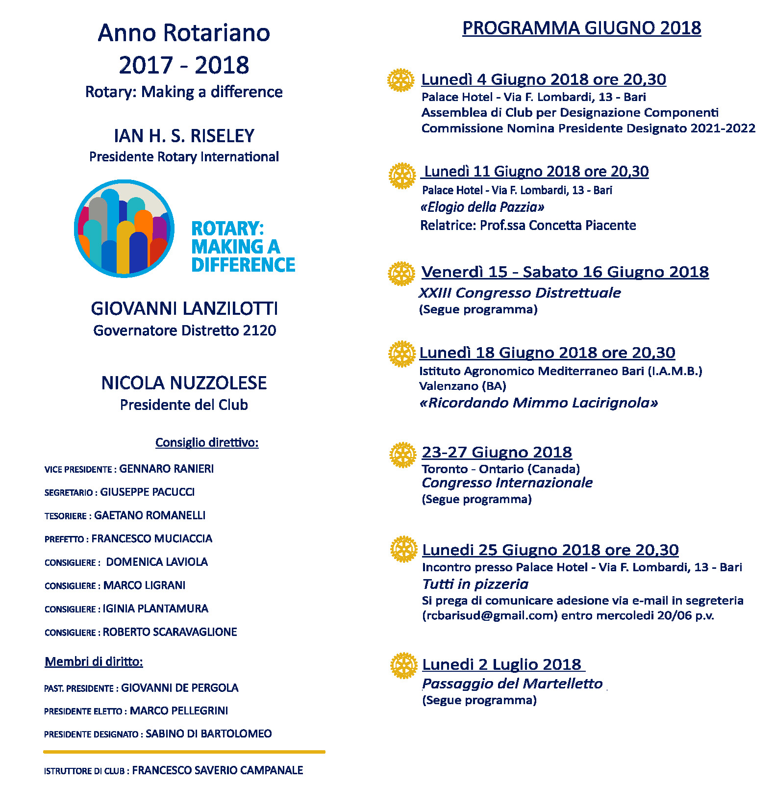 programma giugno 2018